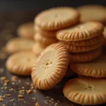 Freshly Baked Crispy Wafer Cookies on a Plate